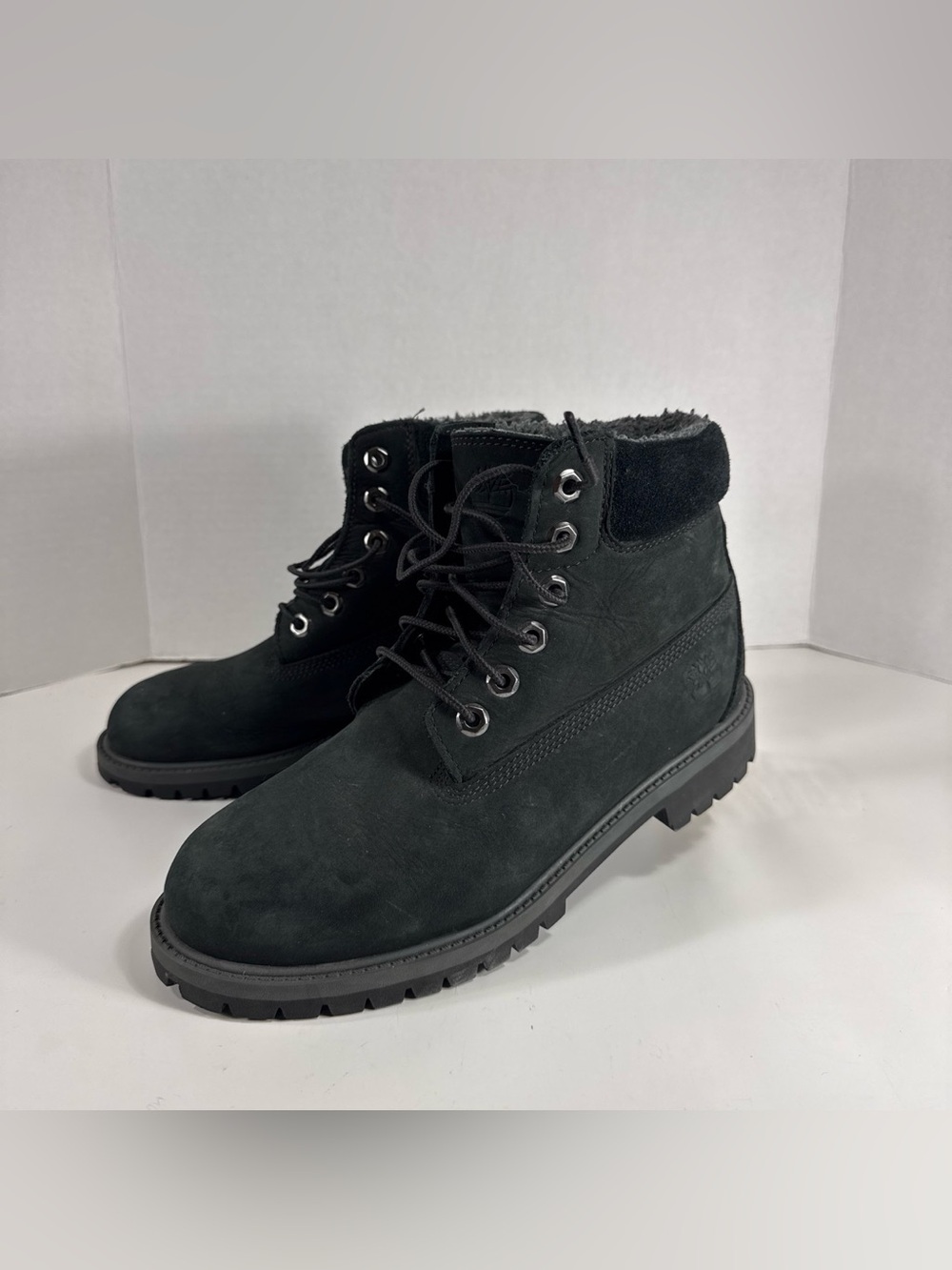 Men's Black Lace-Up Winter Work Boots